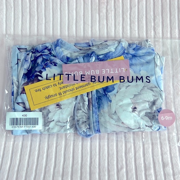 Bamboo Little Bum Bums (Now Bums and Roses) Footie Pajama and Lounge Outfit. - Picture 2 of 2